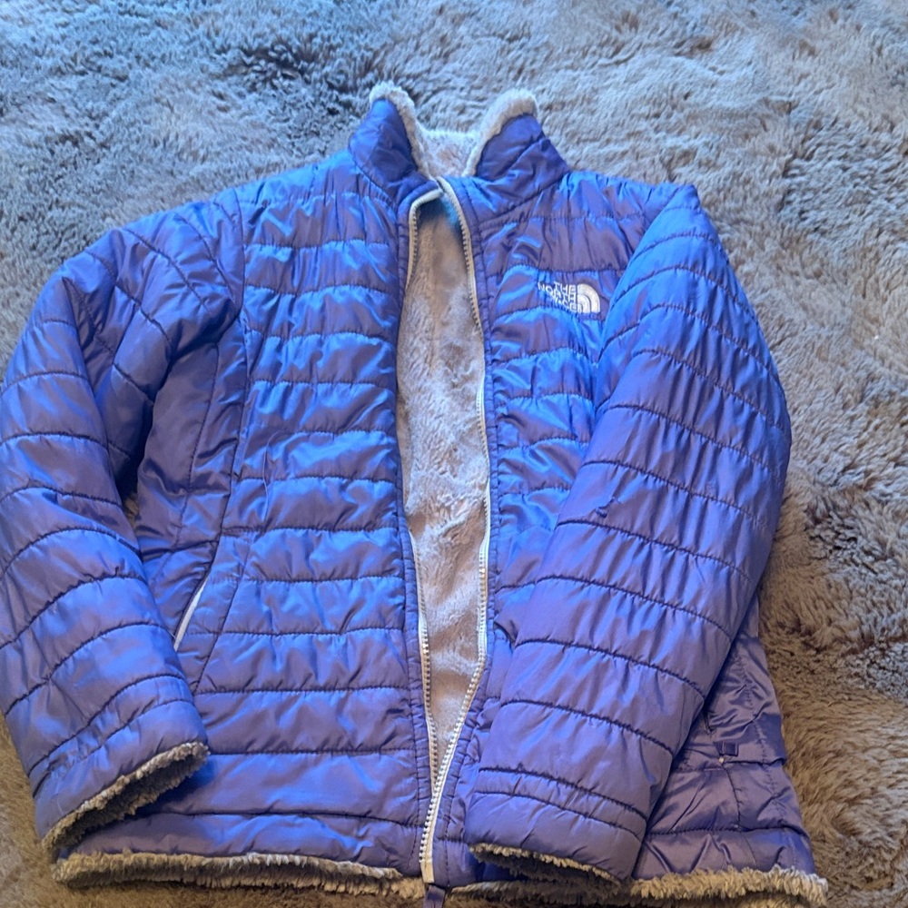 The North Face Lavender Girls' Reversible jacket size 10/12